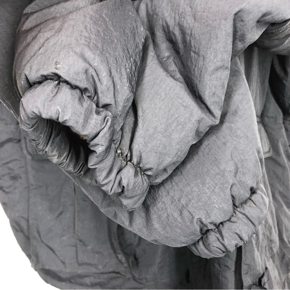 Vintage 90s Black Neutral Tone Nike Air Hooded Drawstring Winter Jacket - Picture 8 of 16